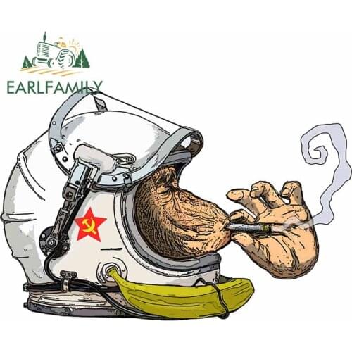 EARLFAMILY 13cm x 8.9cm For SPACE MONKEY Refrigerator Fine Decal Vinyl Material Car Stickers Suitable for VAN RV Decoration