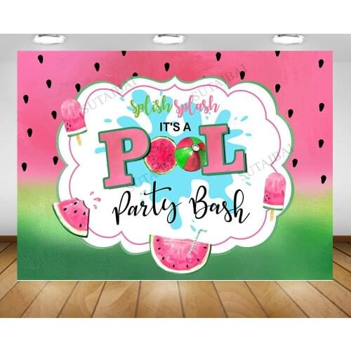 Summer Watermelon Watercolor First Birthday Backdrops Photocall Baby Shower Custom Photo Background Photography Photo Studio