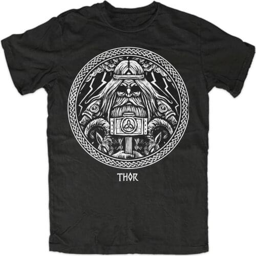 Ancestral Germanic Vikings Thor Odin Hugin Munin T-Shirt. Summer Cotton Short Sleeve O-Neck Mens T Shirt New S-3XL