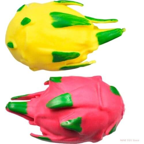 24BE Fidget Toy Dragon Fruits Pressure Toy Simulation Fruit Soft Squeeze Toy Flour Ball for Autistic Children Special Needs