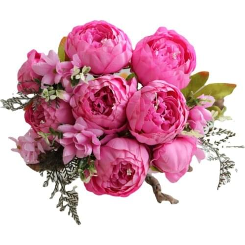 Home Decoration Silk Flower Simulation Plant Peony Retro Weddings Wedding And Party Multicolor European Five Colors Fake Flowers