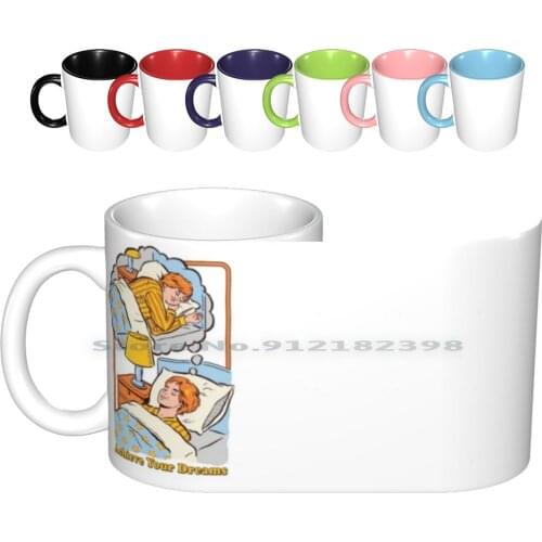 Achieve Your Dreams Ceramic Mugs Coffee Cups Milk Tea Mug Joke Nap Vintage Retro Dream Lazy Motivation Funny Sleep Band Sleep