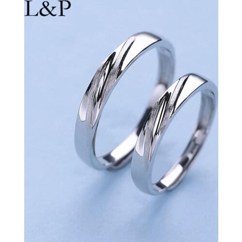 2 Pcs Rings Couple Ring 2019 New Fashion Real 925 Sterling Silver Ring For Couple Jewelry Romantic Imperial Lover Rings