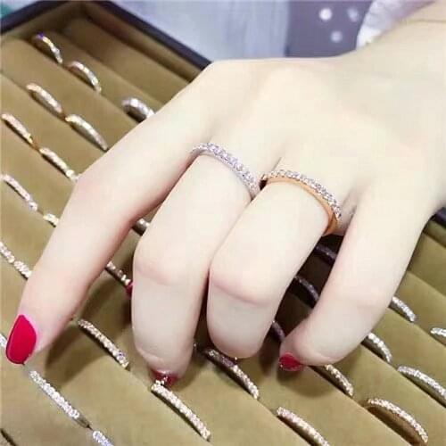 Fashion Original 100% 925 Sterling Silver Band Rings for Women Wedding Jewelry Gift Classic Simulated Platinum Diamond RING set