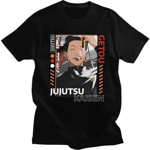 Handsome Suguru Geto T Shirt Men Short Sleeve Soft Cotton T-shirt Graphic Anime Manga Jujutsu Kaisen Tees Fashion Tshirt