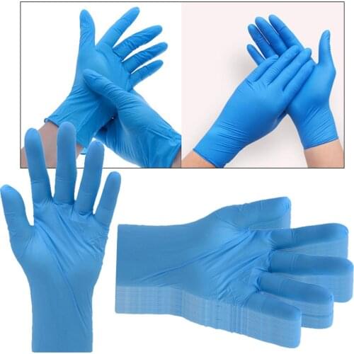 Lot 20 Kitchen Laboratory Nitrile Disposable Gloves Anti-Slip Waterproof