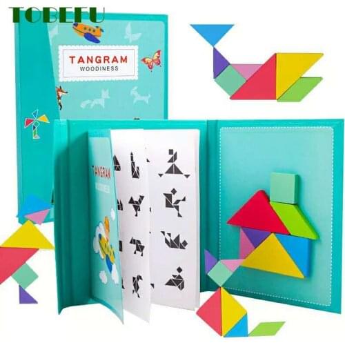 Hot Magnetic 3D Puzzle Jigsaw Tangram Learning Educational Drawing Board Games Toy Gifts for Children Kids Christmas Birthday