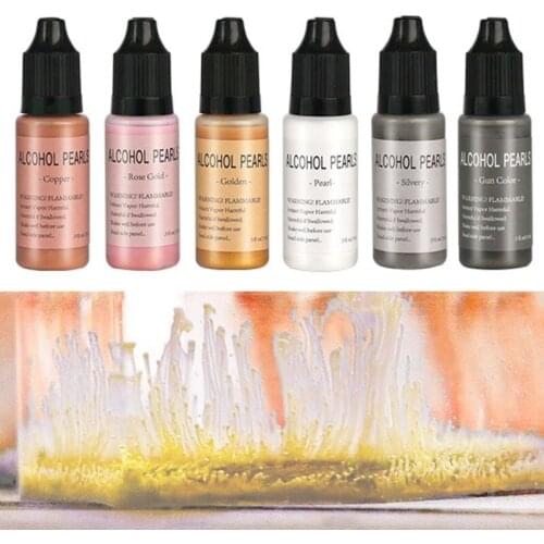15ml Metallic Alcohol Pigment Resin Dye Alcohol-Based Ink Concentrated Paint Epoxy Resin Colorant Resin Casting Crafts DropShip