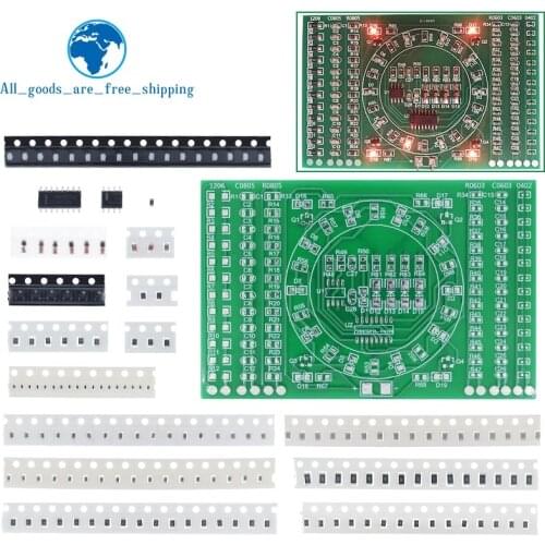 DIY Kit SMD Rotating Flashing LED Components Soldering Practice Board Skill Electronic Circuit Training Suite Electronic DIY Kit