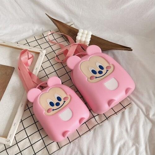 Disney new Mickey fashion silicone parent bag ladies messenger shoulder mobile phone bag kindergarten mini cute school bag