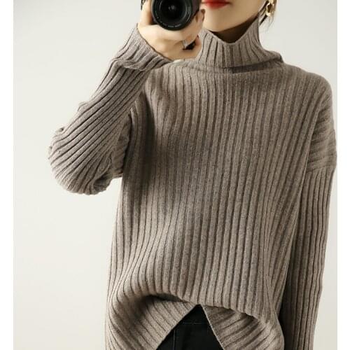 LHZSYY 2020Autumn Winter New Turtleneck Pure Wool Sweater soft knitting Female Plus size Cashmere Base Shirt Thicken Warm Blouse