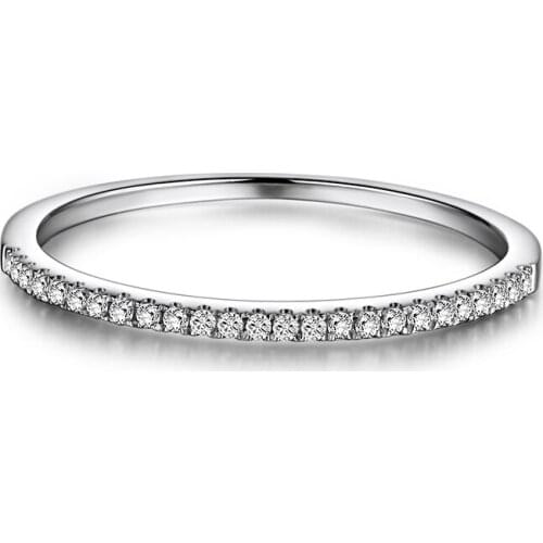 Solid 14k White Gold 0.10ct VVS/DEF Test Positive Moissanite Diamond Engagement Ring Women Trendy Fine Jewelry Moissanite Ring