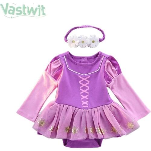 Baby Girls Clothes Romper 100% Cotton Dragon Cartoon Princess Halloween Costume Infant Jumpsuits Long Sleeve Newborns Overalls