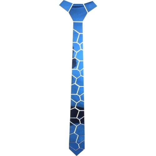 Ocean Blue Mirror Bling Necktie Men Fashion Party Outfit Matched Ties With Gift Box Brand Fashion Cravat Stage Play Costume
