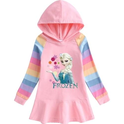 Disney Autumn Girls Hoodies Children Christmas Dress Long Sleeve Coat Baby Costume Party Sweatshirts Clothing