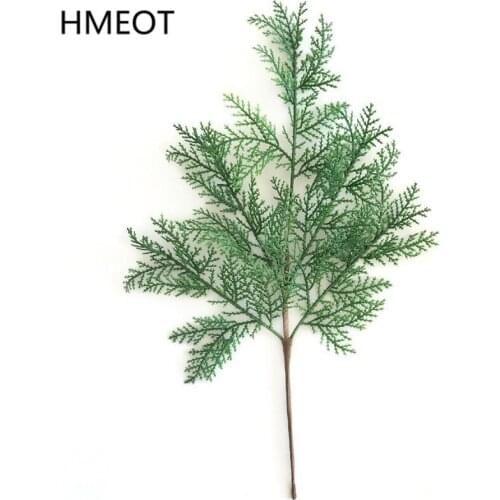 41cm Plastic Artificial Cypress Leaf Green Plants Branch Christmas Garland Materials DIY Handmade Accessories Home Garden Decor