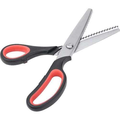 22.5cm Zig Zag Sewing Cut Dressmaking Tailor Shear Pinking Scissor Leather Handicraft Fabric DIY Tool Cutting