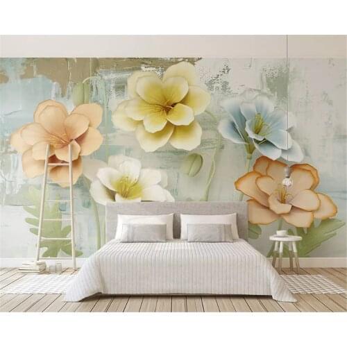 Beibehang Custom silky classic papel de pared wallpaper new 3d embossed colorful carved flowers retro oil painting background