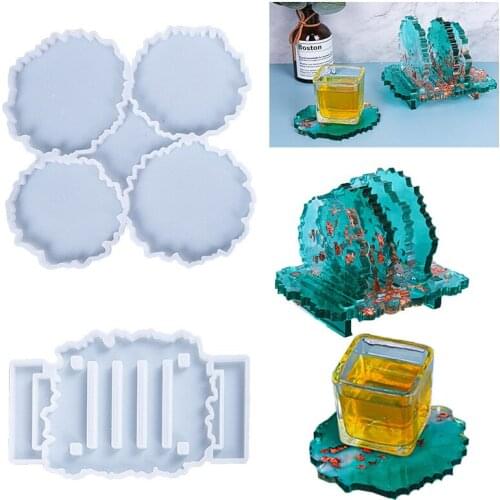 Silicone Crystal Epoxy Resin Mold Irregular Wave Coaster Mat Casting Mould Handmade Crafts Decoration DIY Jewelry Making Tools