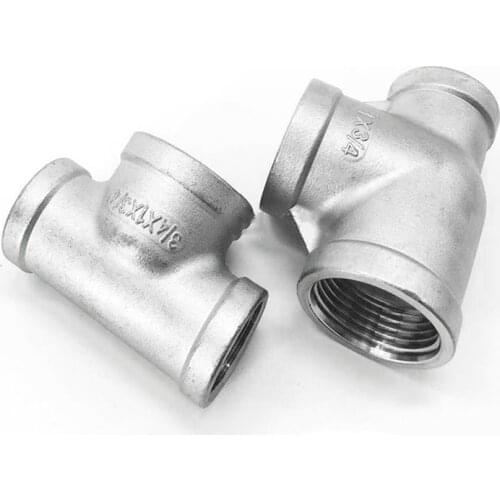 1/2" 3/4" 1" 1-1/4" 1-1/2" BSP Female Thread Tee Three Way 304 Stainless Steel Pipe Fitting Reducer Connector Coupler Adapter
