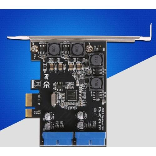 USB 3.0 PCIE PCI Express Control Card Adapter Desktop Front PCIe Transfer USB3.0 19PIN Interface Adapter Card
