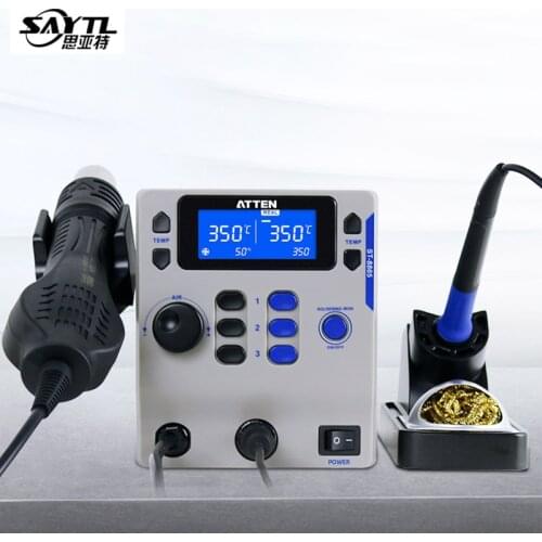 ATTEN ST-8865 2 in 1 electric soldering iron lead-free hot air gun soldering station Intelligent digital display rework station