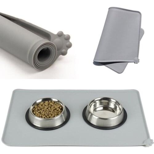 Waterproof Pet Mat For Dog Cat Silicone Pet Food Pad Pet Bowl Drinking Mat Dog Feeding Placemat Easy Washing 892983