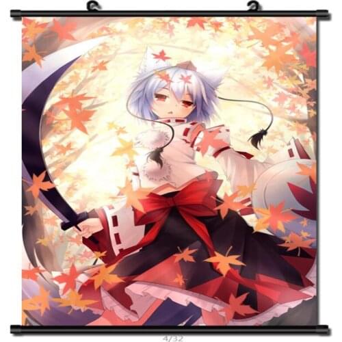 Japanese Anime TouHou Project Mountain of Faith Inubashiri Momiji Home Decor Wall Scroll Poster Decorative Pictures