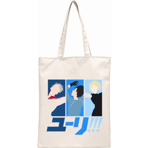 Yuri On Ice Print female canvas street style Vintage fashion punk large capacity Harajuku fun hip hop Ulzzang shoulder bags