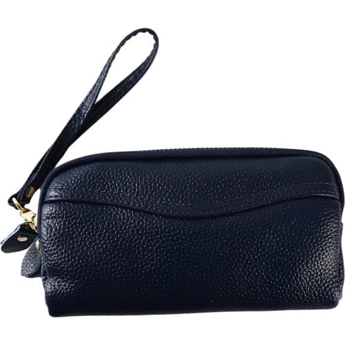 2020 Women Cosmetic Bag genuine Leather makeup bag travel organizer Purse Women clutch mobile phone bags Evening party handbag