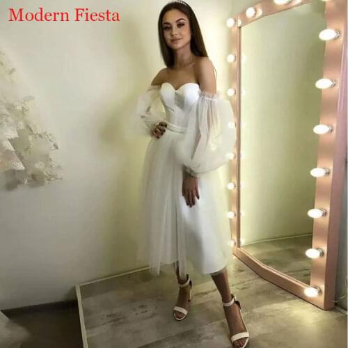 Short Wedding Dress Sweetheart Collar Puffy Sleeves Robe De Soiree Bride To Be атласное платье Robe De Mariée Lace-up MF0014