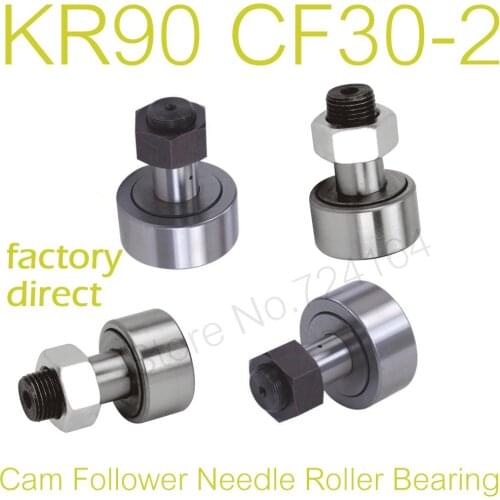1PCS Free shipping KR90 CF30-2 track needle roller bearing Stud Type Cam Follower Roller Bearings curve roller bearings