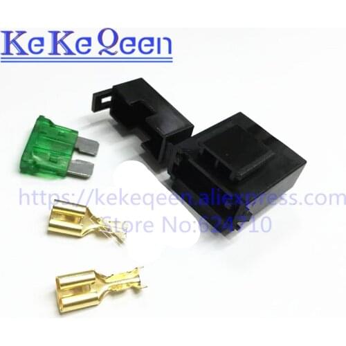 10PCS/LOT BX2017 Medium Car Fuse Holder With Terminal Car Insurance Socket Black Lighter Frontal ATC Fuse Holder