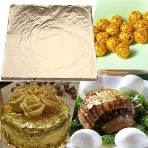 100Pcs Art Craft Design Paper Gilding Imitation Gold Sliver Copper Foil Papers Home DIY Crafts Decor Leaf Leaves Sheets 14x14cm