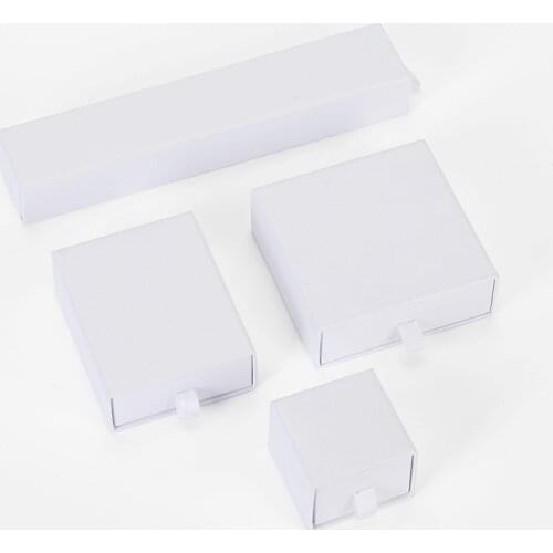 12 Pieces/Lot High Quality White Jewelry Box Pink Kraft Paper Favour Bulk Gift Display Boxes Bag Necklace Bracelet Box