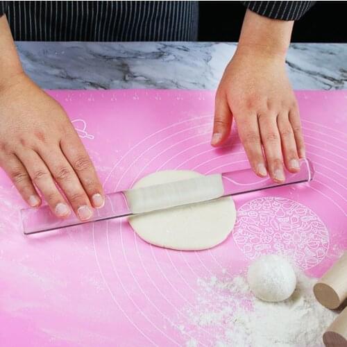 2 Piece/set Kitchen Tools Solid Transparent Pottery Clay Acrylic Rolling Fondant Roller Multifunctional Fondant Roller Stick