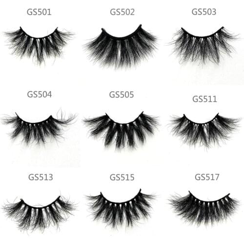 20 30 50 Pairs 25mm 3d Mink Lashes Wholesale Bulk Dramatic Long Resuable Natural Eyelash Makeup Mink Eyelashes Extension GS504
