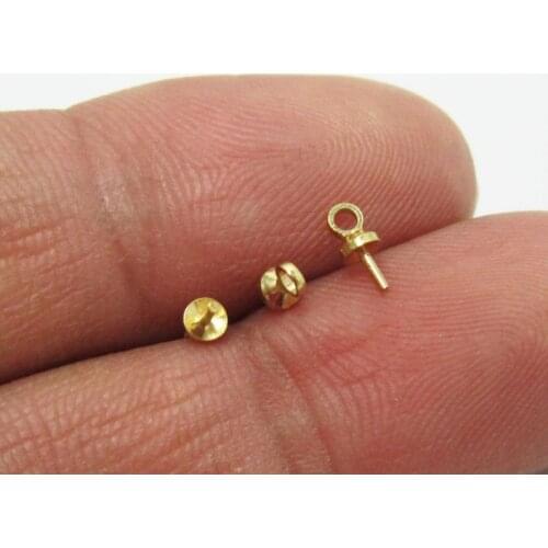 Brass eye pins 3x0.7mm Stud raw brass hanging ball pin with loop R667