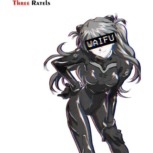Three Ratels FC449 Asuka Waifu cartoon 3D Stickers for car sexy anime waifu decal