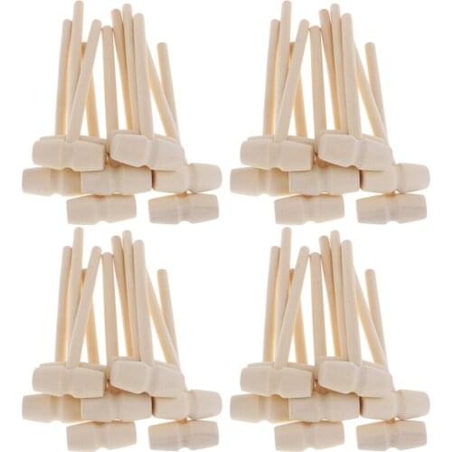 40 Pack Unfinished Wooden Mallets Natural Hardwood Lobster Hammers Seafood Shell Crackers Wood Pounding Toy