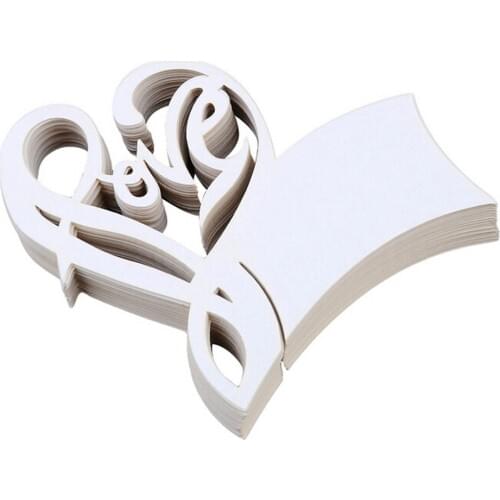 50Pcs/Lot Love Heart Place Escort Table Mark Wine Glass Name Place Card Festival Wedding Party Bar Decoration DIY Cup Decor
