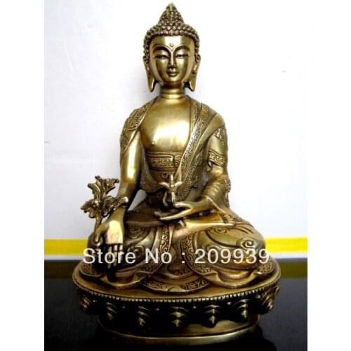 Bir 0010345 Tibet Buddhist YOG A * MEDICINE buddha bronze statue