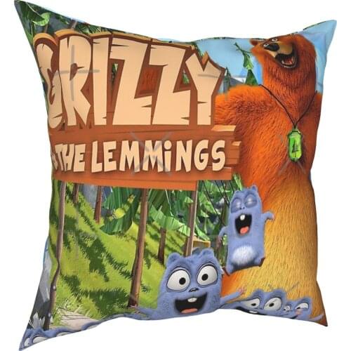 Grizzy And The Lemmings 2 Pillow Case Cover Cushion Covers 45X45 Pillows With Anime Heroes Pillowcases 50X50