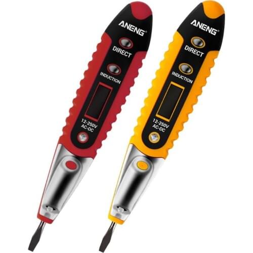 Digital Voltage Indicator AC/DC 12-250V LCD Digital Display Voltage Test Pen with LED Test Lighting Electrical Screwdriver Pen