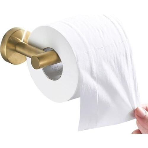 Leyden Bathroom Toilet Paper Holder Stainless Steel, Brushed Gold Tissue Holder Roll Wall Mount