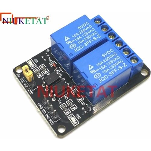 5pcs 2 Channel Relay module 5v with light coupling protection expansion 2-Channel board have a single way 2 road relay module 5v