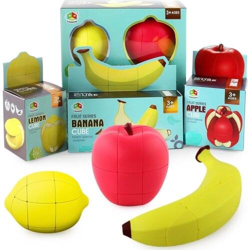 Fruit Neo Magic Cube Apple Banana Lemon Special-shaped Irregular Professional Speed Puzzle Twisty Antistress Educational Toys