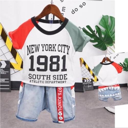 Boy T-Shirt + Shorts Children Clothing Printed Letter Baby Boys Girls Summer Clothes Fashion Cotton Infant Sports Suit For 2-7Y