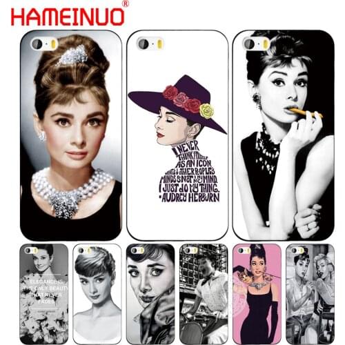 HAMEINUO Audrey Hepburn fashion girl lady cell phone Cover case for iphone 6 4 4s 5 5s SE 5c 6 6s 7 8 plus case for iphone 7 X