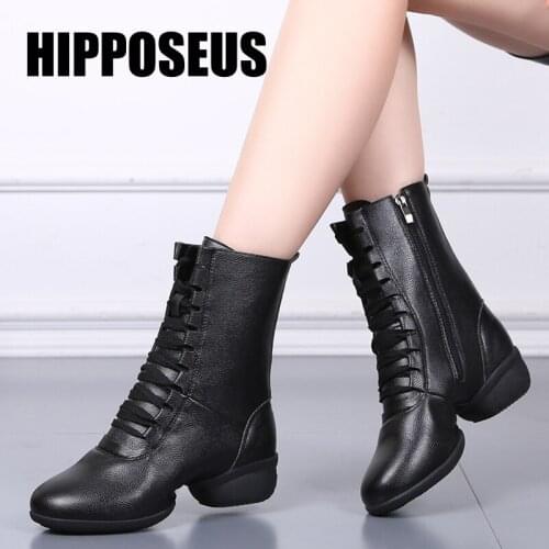 HIPPOSEUS Dance Shoes Modern Women Girls Tango Salsa Latin Dance-Shoes Ladies Ballroom Dancing Shoes Flat Heel Soft Dance Shoes